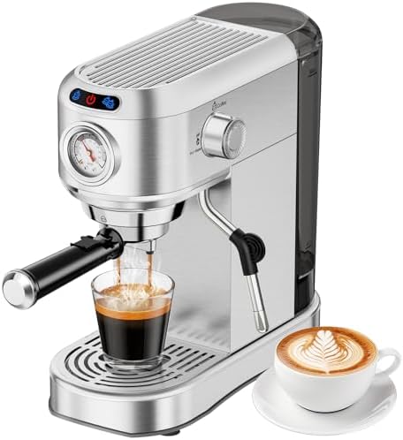 Espresso machine with milk frother and steam wand